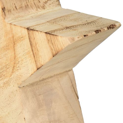 Itens Estrela decorativa rústica em madeira de paulownia - desenho natural, Ø 15 cm, 6 cm de espessura - decoração versátil em madeira - 2 peças