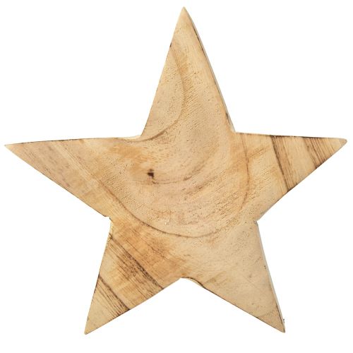 Itens Estrela decorativa rústica em madeira de paulownia - desenho natural, Ø 15 cm, 6 cm de espessura - decoração versátil em madeira - 2 peças
