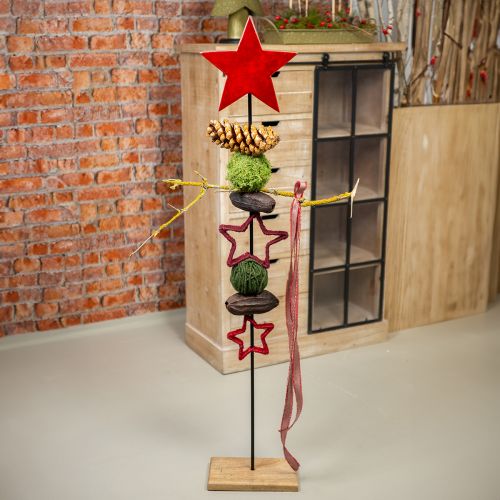 Itens Estrela para suporte de decoração de Natal juta vermelha 13/18cm 4 unidades