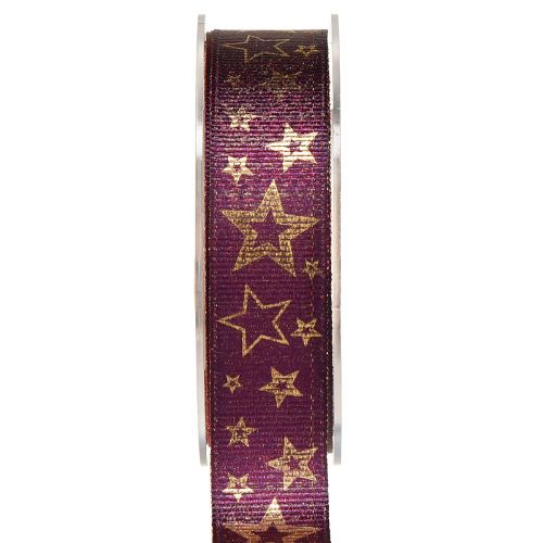 Fita Estrela Fita de Natal Roxo Ouro Glamour W25mm L15m