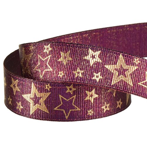 Itens Fita Estrela Fita de Natal Roxo Ouro Glamour W25mm L15m