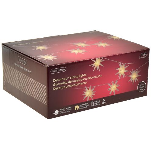 Itens Cadeia de luz estrelada LED branco temporizador externo interno 225 cm