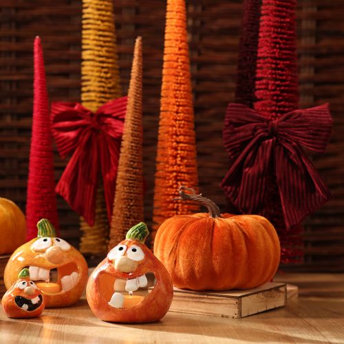 Laço de veludo cotelê vermelho para pendurar decorações de Natal, 24 cm, 2 peças | Floristik24.pt