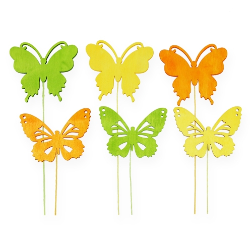 Floristik24 Borboletas decorativas em arame 3 cores 8cm 18 unid
