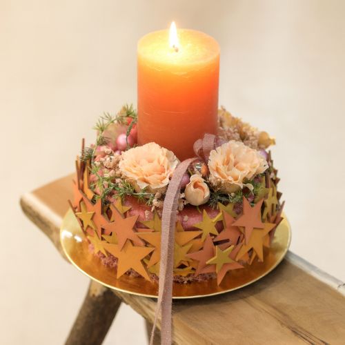 Itens Decoração Scatter estrelas madeira laranja 3 cores Ø3,5/5,5/7cm 48 peças