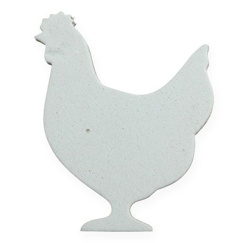 Floristik24 Polvilhe decoração de frango de Páscoa, coelho branco 4cm 96p
