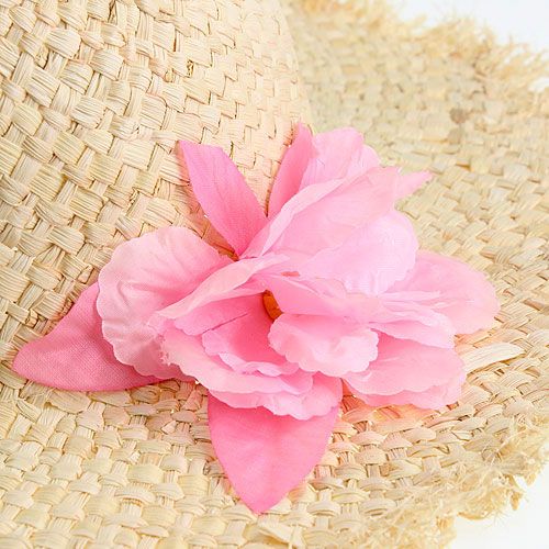 Floristik24 Chapéu de palha com flor Ø40cm