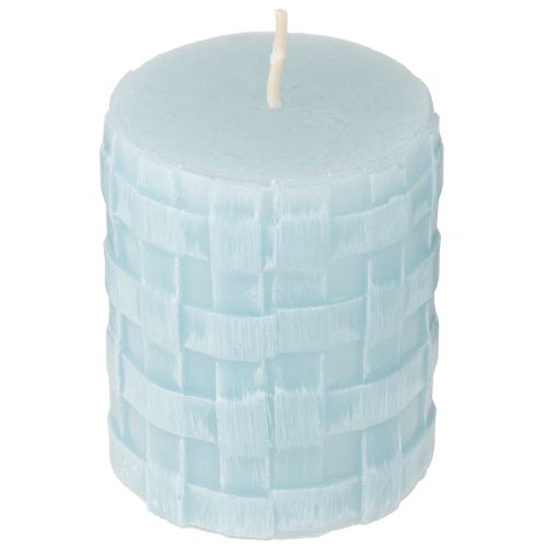 Floristik24 Velas Pilar Rústicas 80/65 azul claro decoração vela vela 2 unidades