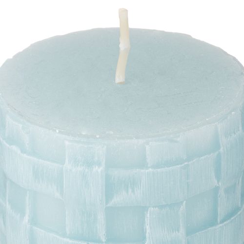 Itens Velas Pilar Rústicas 80/65 azul claro decoração vela vela 2 unidades