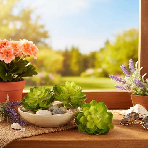 Planta suculenta artificial, verde, para decoração em vaso ou tigela, 10 cm, 4 peças | Floristik24.pt
