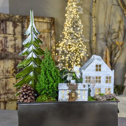 Floristik24 Árvore de natal decoração em madeira verde brilhante 22,5x5x50cm