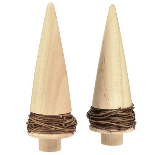 Árvore de natal madeira decoração de mesa natural Natal Alt.18cm 2 unidades