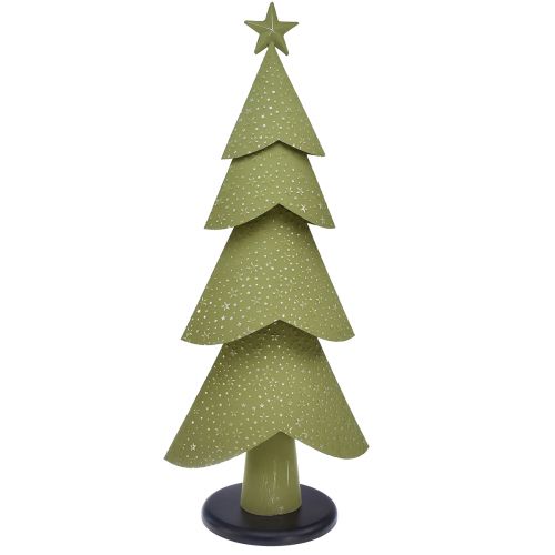 Floristik24 Árvore de natal metal madeira prata verde estrelas vintage Alt.75cm