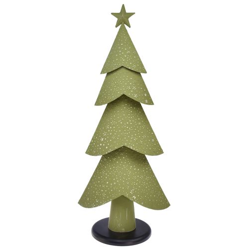 Floristik24 Árvore de natal metal madeira prata verde estrelas vintage Alt.75cm