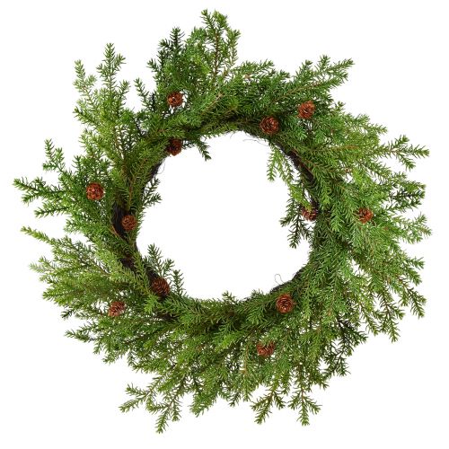 Itens Coroa de abeto artificial com cones verde marrom Ø49cm