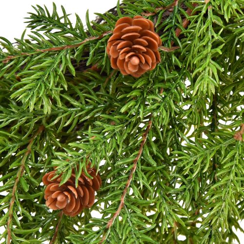 Itens Coroa de abeto artificial com cones verde marrom Ø49cm