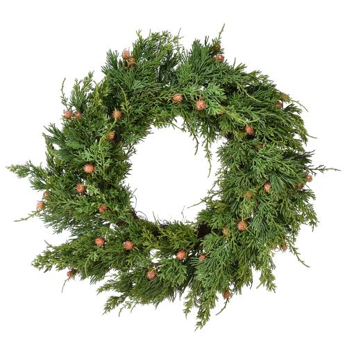 Floristik24 Coroa de abeto Thuja com base de botões coroa de videira Ø50cm
