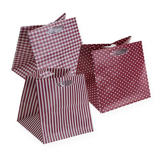 Floristik24 Saco plástico tipo Bordeaux. 12cm x 12cm 12pcs