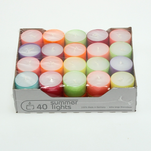 Floristik24 Tealights coloridas Ø38mm 40 un