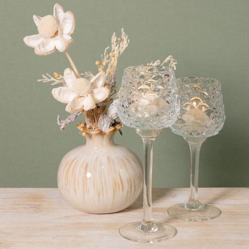 Itens Suporte para velas em cone de vidro com base H19,5/22,5 cm, conjunto de 2