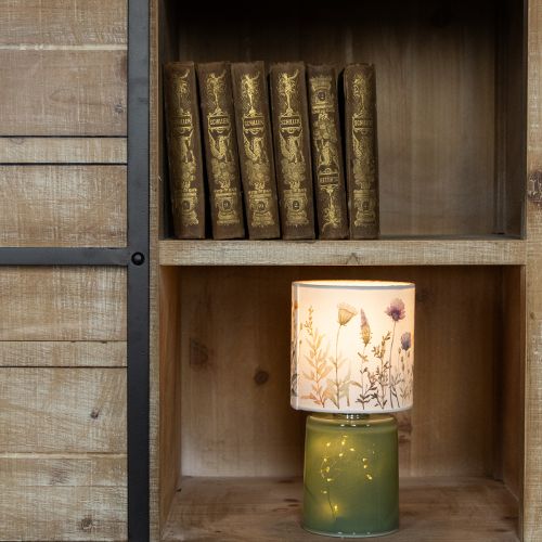 Itens Abajur de mesa LED com estampa floral para iluminação elegante da sala de estar, 23 cm