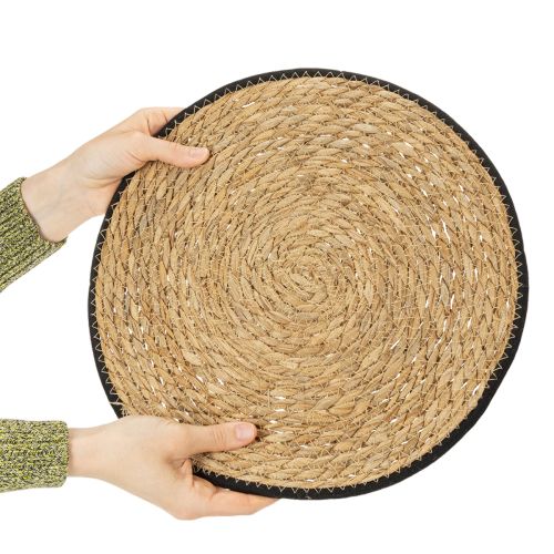 Itens Jogo americano de mesa, em junco, redondo, Ø35cm, 4 peças