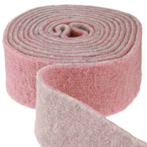 Itens Fita para vaso fita decorativa feltro lã lã velha rosa cinza 7,5cm 5m