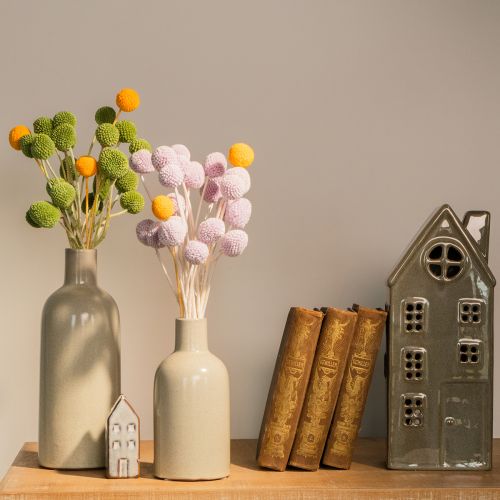 Itens Bolas de flores de Craspedia secas para decoração elegante de outono, 55 cm, 20 unidades.