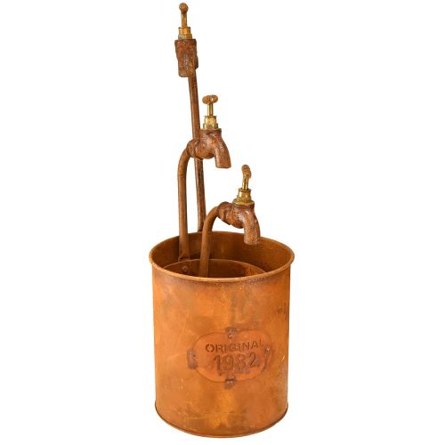 Floreira pátina metálica decorativa com torneira Alt.25/37/43cm conjunto de 3 peças | Floristik24.pt