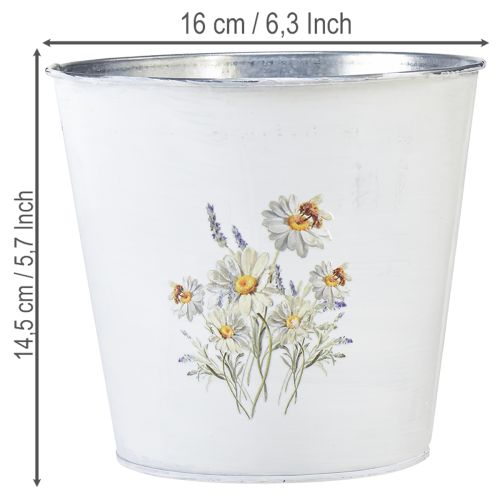 Itens Vaso de metal branco, para flores, Ø16cm A14,5cm
