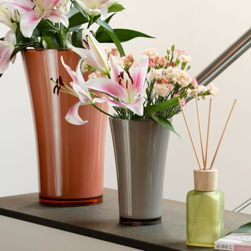 Itens Vaso “Fizzy” Ø16cm H27cm cinza platina 1 peça