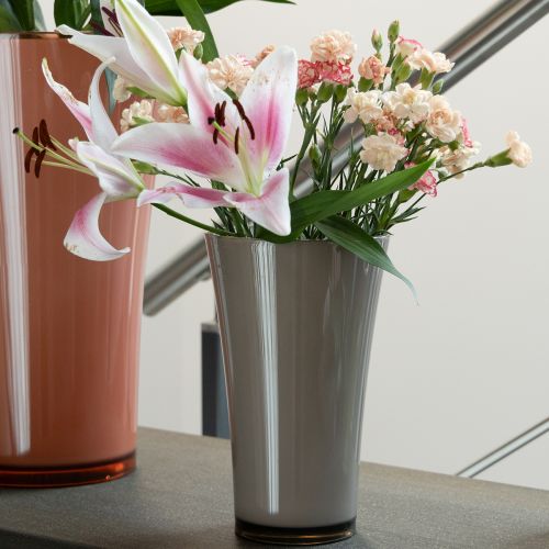 Floristik24 Vaso “Fizzy” Ø16cm H27cm cinza platina 1 peça