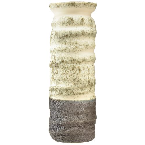 Itens Vaso de cerâmica para floricultura seca creme cinza verde Alt.34cm