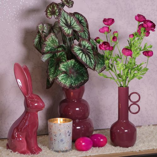 Itens Vaso moderno e artístico com gargalo longo e alças redondas para interiores elegantes, 24 cm