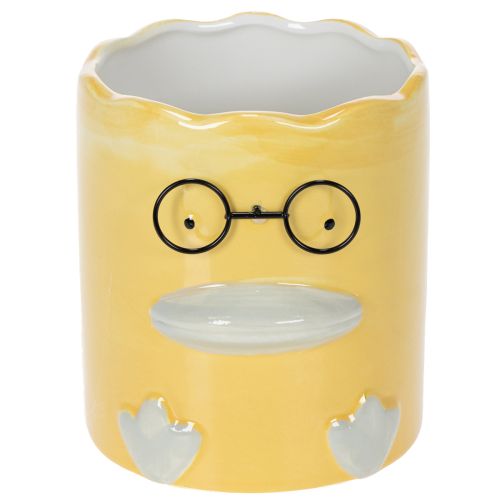 Vaso cilíndrico decorativo em cerâmica em formato de pato para uma casa elegante, 13 cm, conjunto de 2 peças.