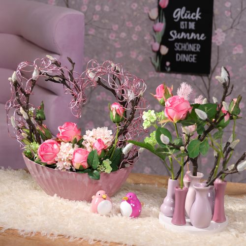 Itens Figura decorativa de pássaro, design fofo e colorido para sala de estar, 6 cm, 6 peças