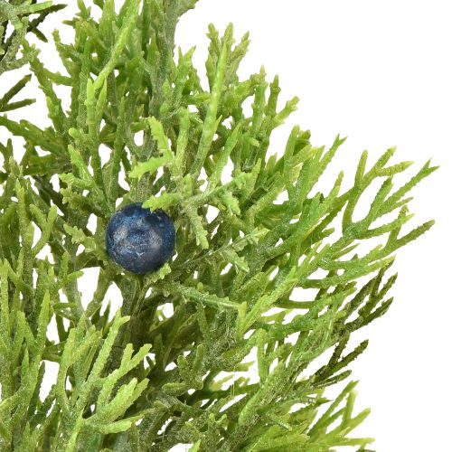 Itens Junípero com bagas, ramos artificiais verde azul C42cm 4 unidades