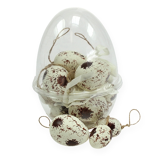 Floristik24 Ovos decorativos em caixa plástica 4-6cm 18 unid.