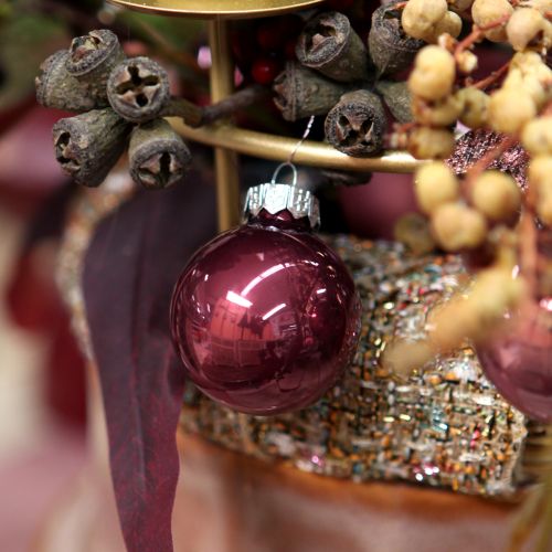 Itens Bolas de Natal de vidro mini berry bege rosa Ø3cm 22 unidades