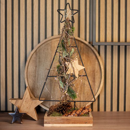 Itens Árvore de Natal de metal com estrela e bandeja - 25x18x66 cm - Decoração moderna de Natal