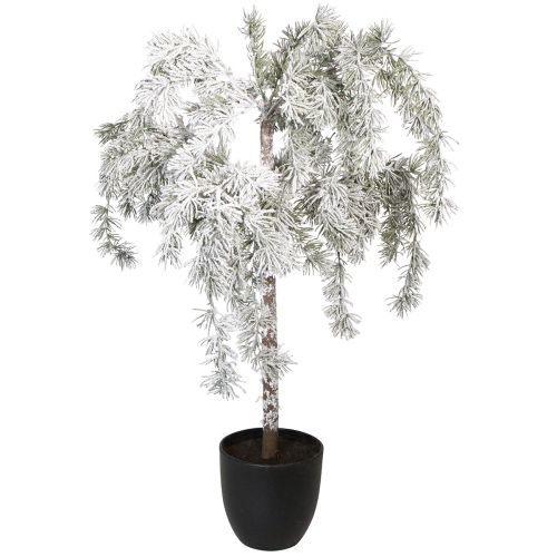 Floristik24 Árvore de cedro de natal em vaso com neve artificial Alt.85cm