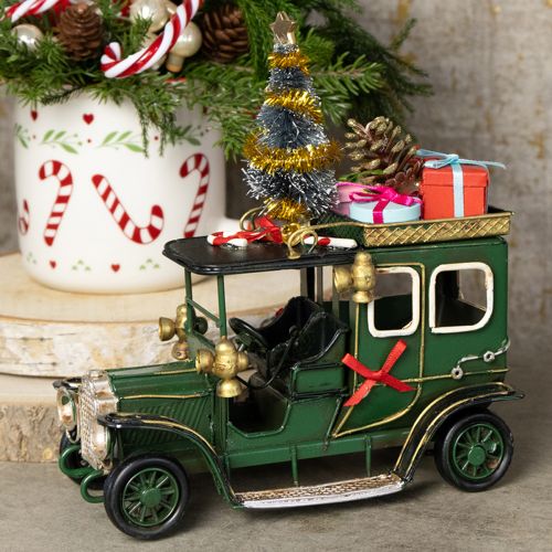 Itens Carro de decoração de Natal Carro de Natal vintage verde 15×7×16cm
