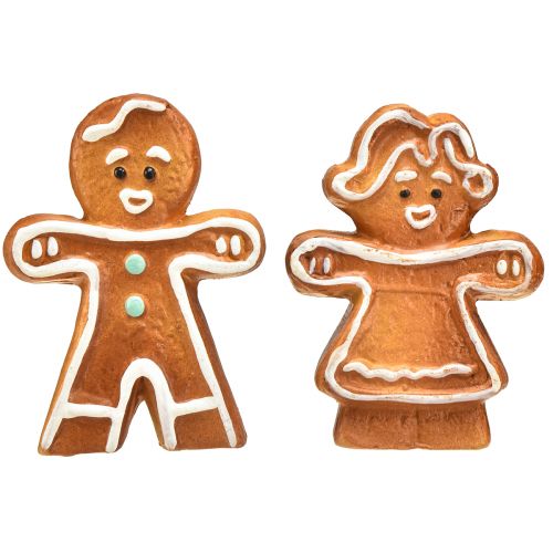 Itens Decoração de Natal pão de gengibre de cerâmica mulher e homem 7cm 6 unidades