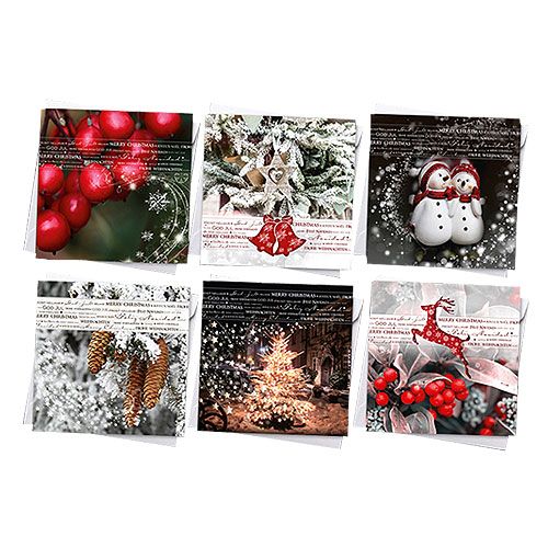 Floristik24 Cartões de Natal 12,5x12,5cm 6pcs