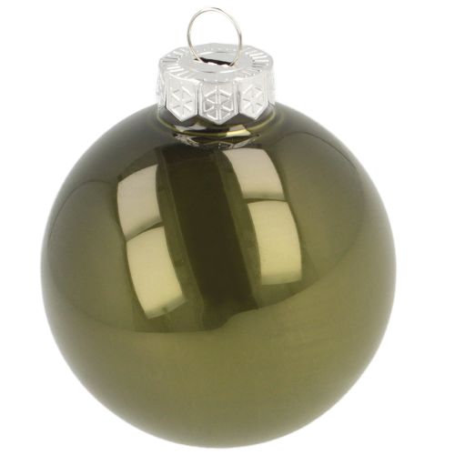 Itens Bolas de Natal bola de vidro verde prata cinza Ø60mm 24 peças