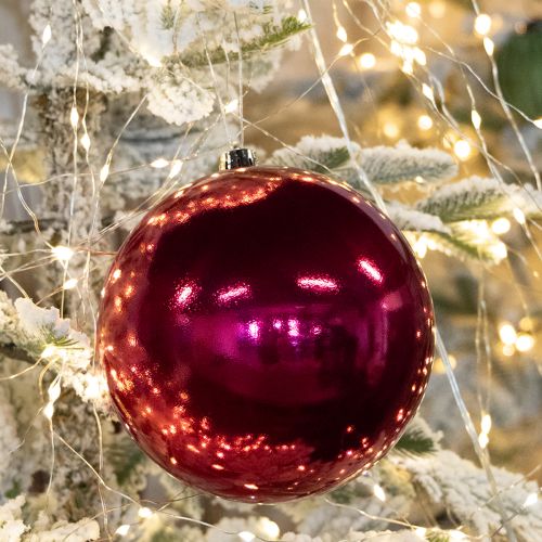 Itens Bola de Natal grande de plástico bola de árvore de Natal rosa Ø14cm