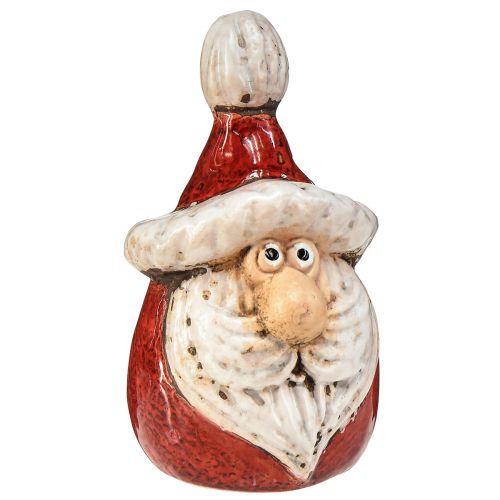Itens Linda figura de Papai Noel em cerâmica, vermelha e branca, 10cm - decoração de Natal perfeita - 4 peças