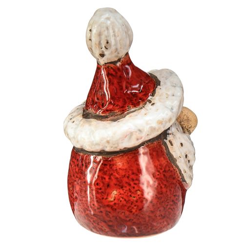 Itens Linda figura de Papai Noel em cerâmica, vermelha e branca, 10cm - decoração de Natal perfeita - 4 peças
