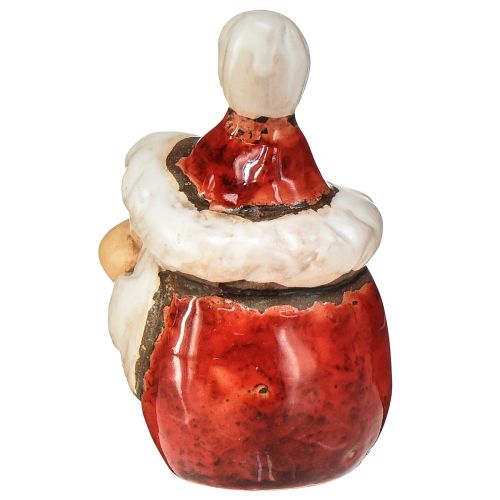 Itens Figura de Papai Noel em cerâmica, vermelha, 7cm – Decoração festiva de Natal – 6 peças