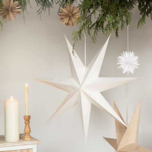 Itens Estrela de papel branca estrela de natal para iluminação 60cm 2 peças